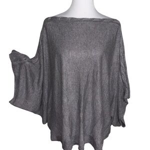 Gray Poncho Sweater Women's Chic
